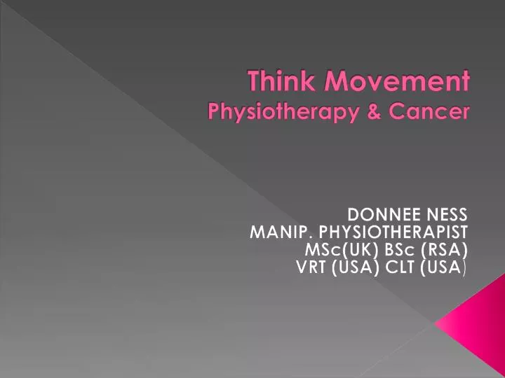 think movement physiotherapy cancer