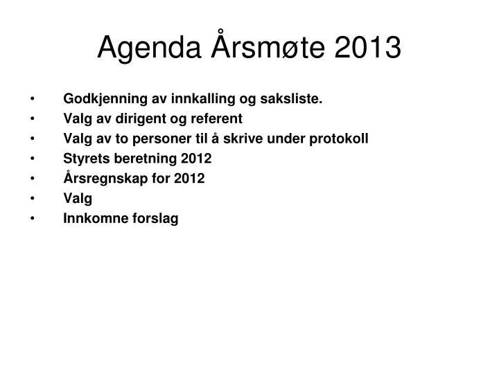 agenda rsm te 2013