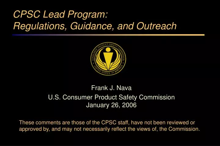 cpsc lead program regulations guidance and outreach