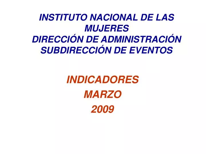 indicadores marzo 2009