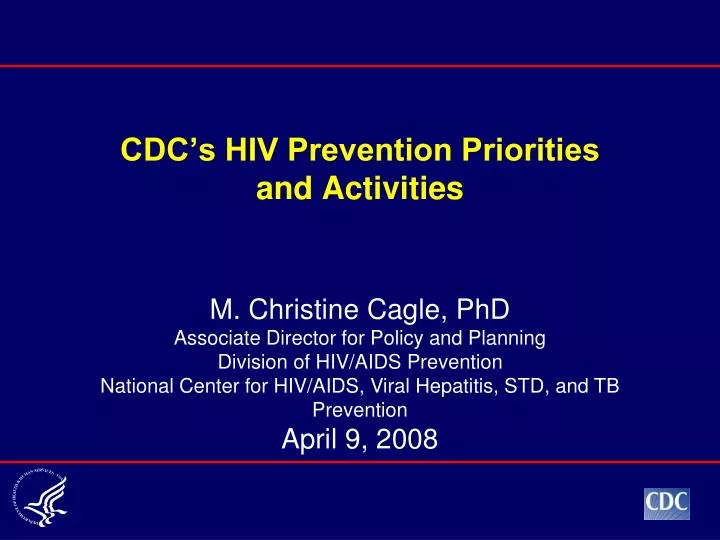 cdc s hiv prevention priorities and activities