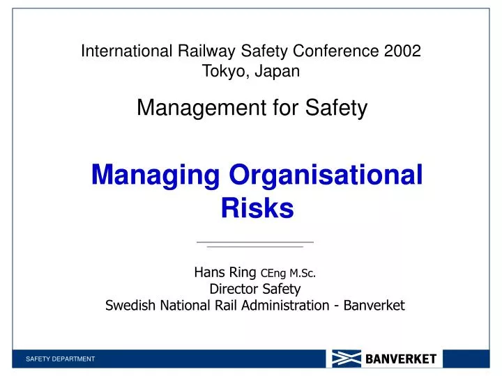 international railway safety conference 2002 tokyo japan management for safety