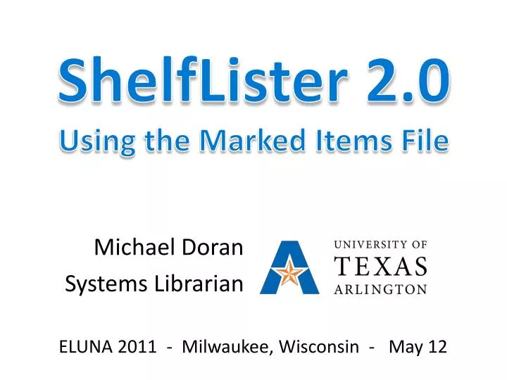 shelflister 2 0 using the marked items file