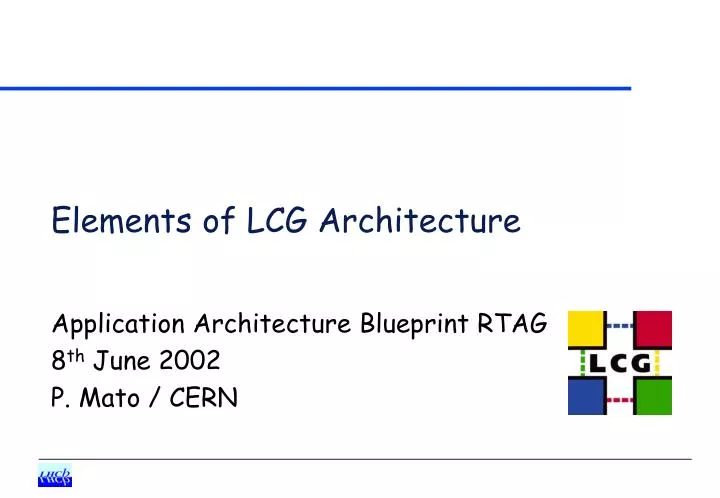 elements of lcg architecture