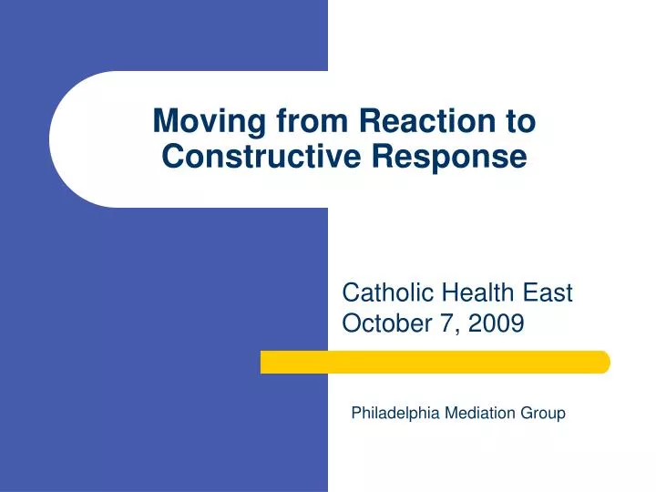 moving from reaction to constructive response