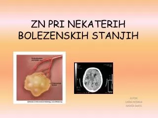 zn pri nekaterih bolezenskih stanjih