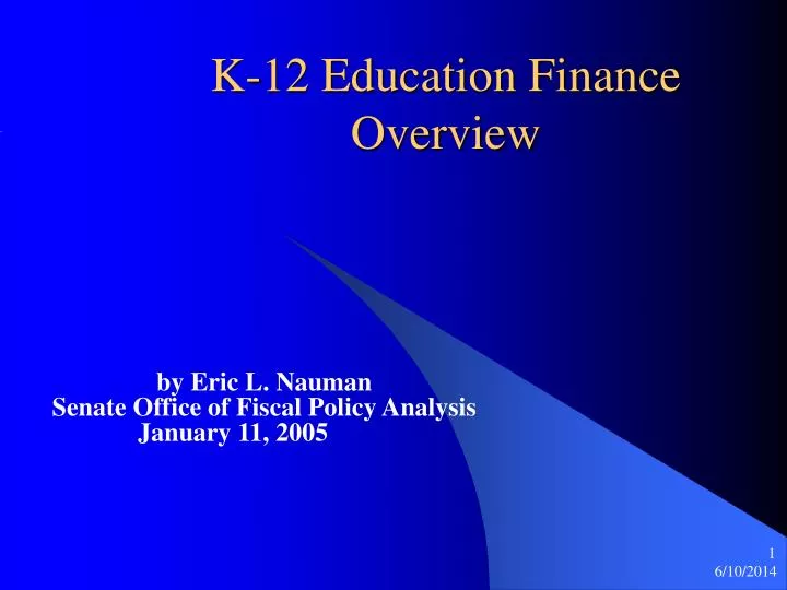 k 12 education finance overview