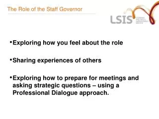The Role of the Staff Governor