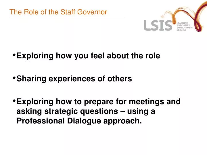 the role of the staff governor