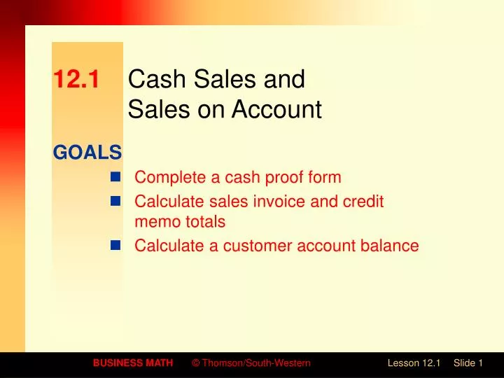 12 1 cash sales and sales on account