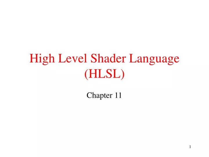 high level shader language hlsl