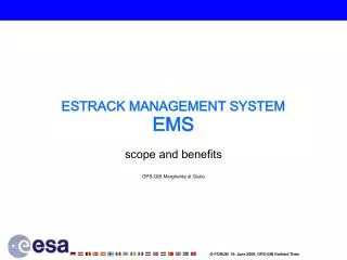 ESTRACK MANAGEMENT SYSTEM EMS