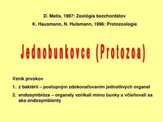 Jednobunkovce (Protozoa)