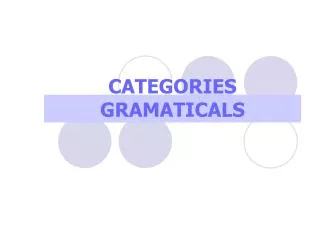 categories gramaticals