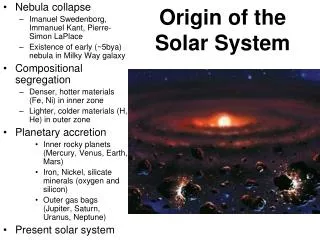 Origin of the Solar System