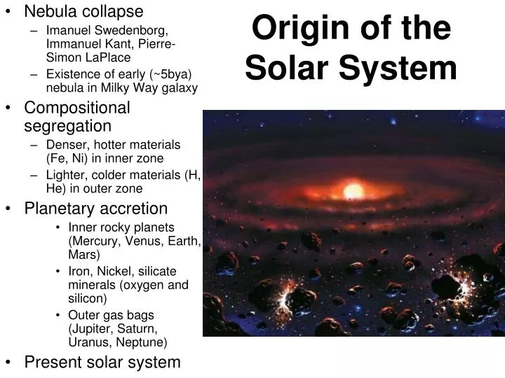 origin of the solar system