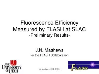 Fluorescence Efficiency Measured by FLASH at SLAC -Preliminary Results-