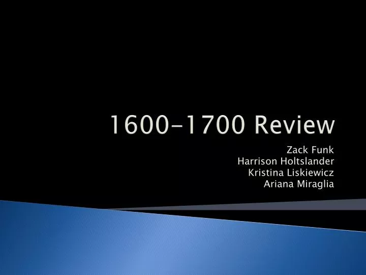 1600 1700 review