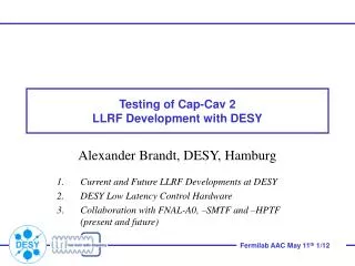 testing of cap cav 2 llrf development with desy