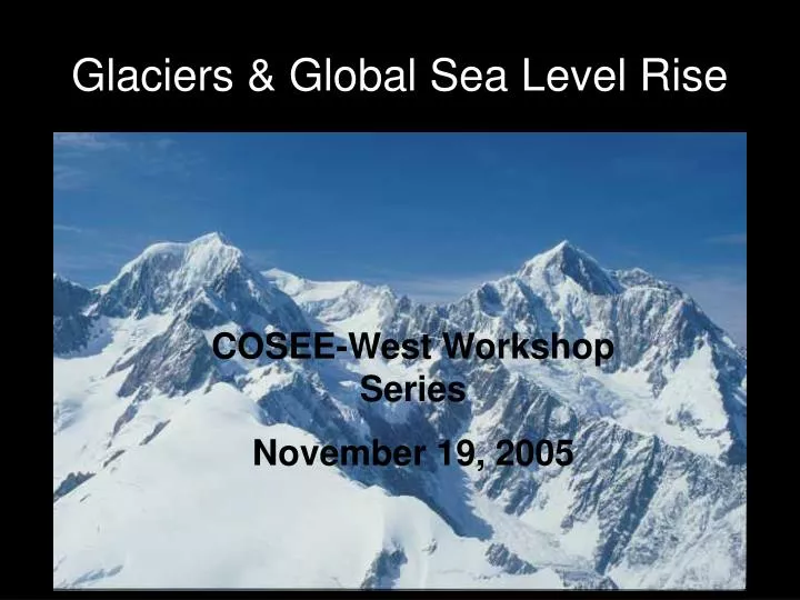 glaciers global sea level rise