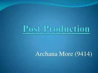 Post Production