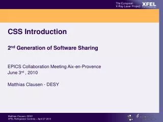 CSS Introduction 2 nd Generation of Software Sharing