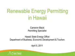 Renewable Energy Permitting in Hawaii