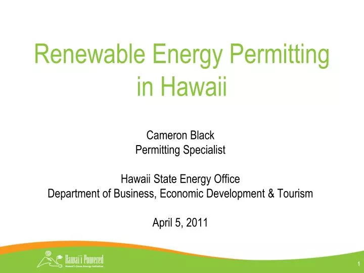 renewable energy permitting in hawaii