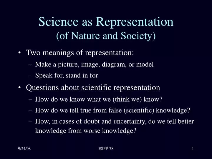 science as representation of nature and society