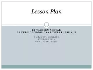 Lesson Plan