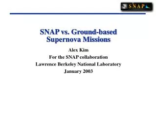 SNAP vs. Ground-based Supernova Missions
