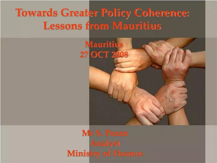 towards greater policy coherence lessons from mauritius