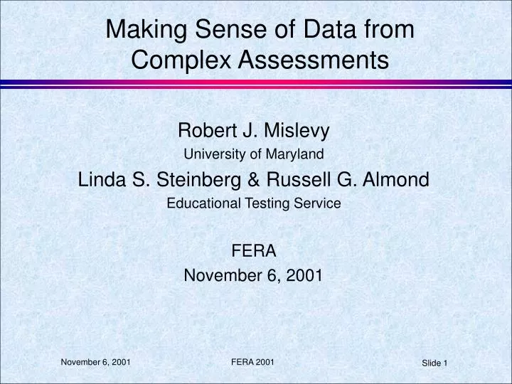 making sense of data from complex assessments