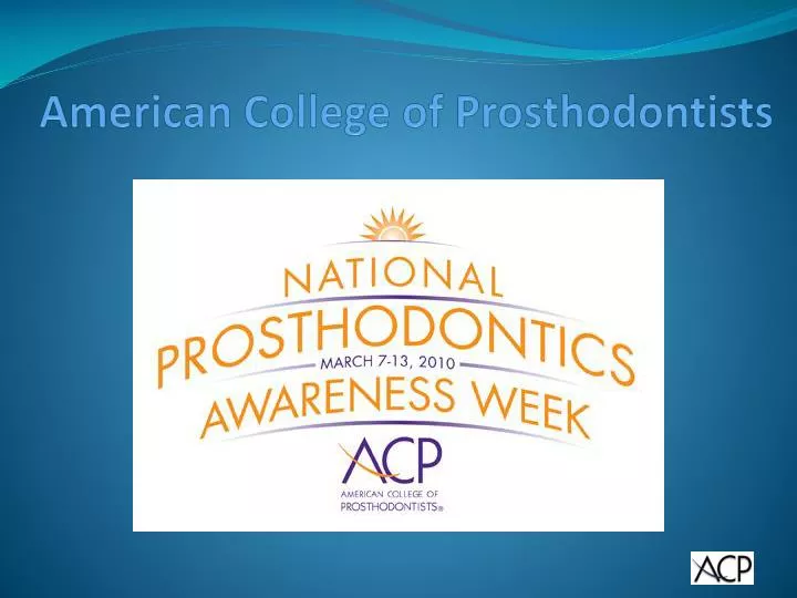 american college of prosthodontists