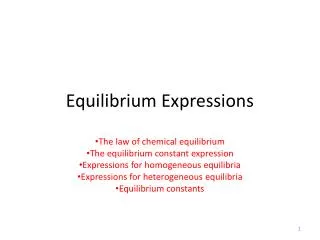 Equilibrium Expressions