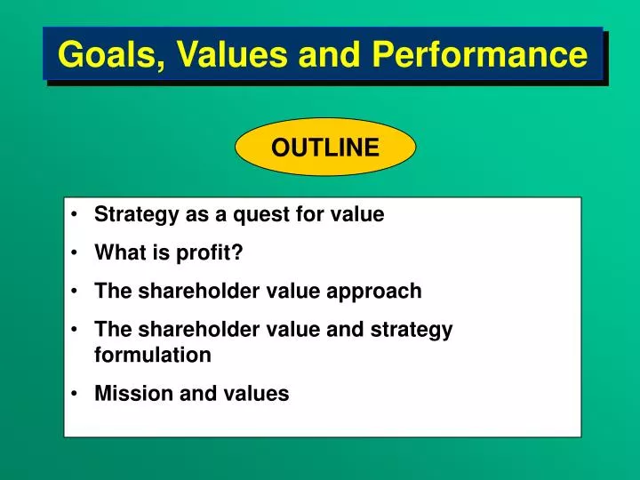 goals values and performance