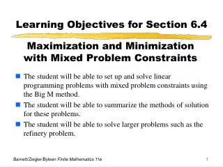 Learning Objectives for Section 6.4