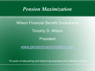 Pension Maximization