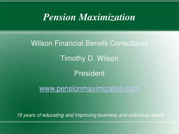 pension maximization