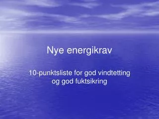 Nye energikrav