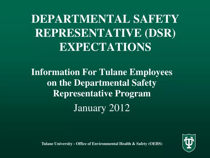 departmental safety representative dsr expectations