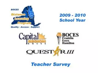 29 CRB / FEH / Questar III DL Teacher Survey Responses Were Received