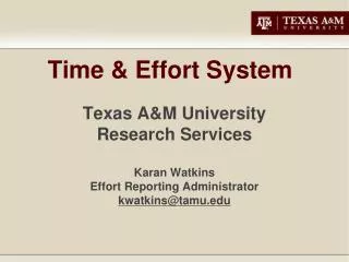 Time &amp; Effort System