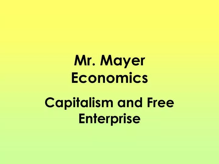 mr mayer economics