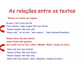 as rela es entre os textos