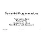 Elementi di Programmazione - slide 1