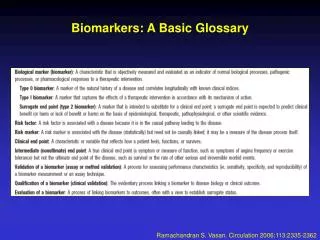 Biomarkers: A Basic Glossary