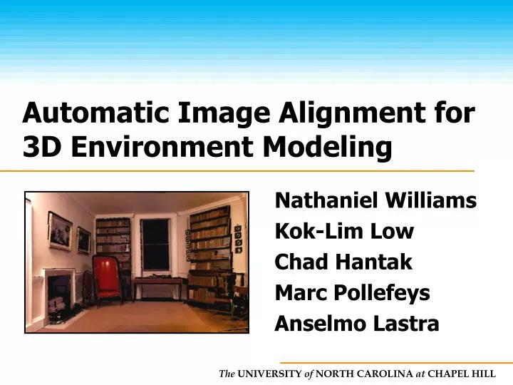 automatic image alignment for 3d environment modeling