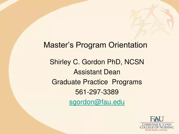 master s program orientation