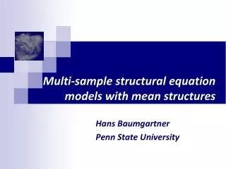 Multi-sample structural equation models with mean structures